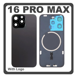 HQ OEM &Sigma;&upsilon;&mu;&beta;&alpha;&tau;ό &Mu;&epsilon; Apple iPhone 16 Pro Max, iPhone 16 ProMax (A3296, A3084) Rear Back Battery Cover Middle Frame - Housing &Pi;ί&sigma;&omega; &Kappa;ά&lambda;&upsilon;&mu;&mu;&alpha; &Kappa;&alpha;&pi;ά&kappa;&iota; &Pi;&lambda;ά&tau;&eta; &Mu;&pi;&alpha;&tau;&alpha;&rho;ί&alpha;&sigmaf; + Camera Lens &Tau;&zeta;&alpha;&mu;ά&kappa;&iota; &Kappa;ά&mu;&epsilon;&rho;&alpha;&sigmaf; + Magsafe + Sim Tray Black Titanium &Mu;&alpha;ύ&rho;&omicron; (Premium A+)