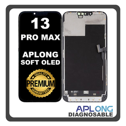 HQ OEM &Sigma;&upsilon;&mu;&beta;&alpha;&tau;ό &Mu;&epsilon; Apple iPhone 13 Pro Max (A2643, A2484) APLONG SOFT OLED LCD Display Screen Assembly &Omicron;&theta;ό&nu;&eta; + Touch Screen Digitizer &Mu;&eta;&chi;&alpha;&nu;&iota;&sigma;&mu;ό&sigmaf; &Alpha;&phi;ή&sigmaf; Diagnosable Black &Mu;&alpha;ύ&rho;&omicron; (Premium A+) (Lifetime Warranty &Gamma;&iota;&alpha; &Sigma;&upsilon;&nu;&epsilon;&rho;&gamma;&alpha;&tau;&epsilon;&sigmaf; B2B)