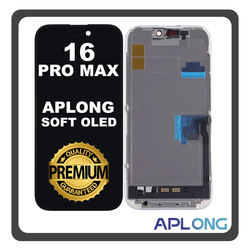 HQ OEM &Sigma;&upsilon;&mu;&beta;&alpha;&tau;ό &Mu;&epsilon; Apple iPhone 16 Pro Max (A3296, A3084) Aplong SOFT OLED LCD Display Screen Assembly &Omicron;&theta;ό&nu;&eta; + Touch Screen Digitizer &Mu;&eta;&chi;&alpha;&nu;&iota;&sigma;&mu;ό&sigmaf; &Alpha;&phi;ή&sigmaf; With IC Removable Black &Mu;&alpha;ύ&rho;&omicron; (Premium A+) (Lifetime Warranty &Gamma;&iota;&alpha; &Sigma;&upsilon;&nu;&epsilon;&rho;&gamma;&alpha;&tau;&epsilon;&sigmaf; B2B)