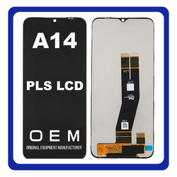 HQ OEM &Sigma;&upsilon;&mu;&beta;&alpha;&tau;ό &Mu;&epsilon; Samsung Galaxy A14 4G, Galaxy A 14 (SM-A145P, SM-A145R) Black Flex PLS LCD Display Screen Assembly &Omicron;&theta;ό&nu;&eta; + Touch Screen Digitizer &Mu;&eta;&chi;&alpha;&nu;&iota;&sigma;&mu;ό&sigmaf; &Alpha;&phi;ή&sigmaf; Black &Mu;&alpha;ύ&rho;&omicron; (Premium A+)
