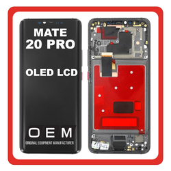 HQ OEM &Sigma;&upsilon;&mu;&beta;&alpha;&tau;ό &Mu;&epsilon; Huawei Mate 20 Pro (LYA-L09, LYA-L29) OLED LCD Display Screen Assembly &Omicron;&theta;ό&nu;&eta; + Touch Screen Digitizer &Mu;&eta;&chi;&alpha;&nu;&iota;&sigma;&mu;ό&sigmaf; &Alpha;&phi;ή&sigmaf; + Frame Bezel &Pi;&lambda;&alpha;ί&sigma;&iota;&omicron; &Sigma;&alpha;&sigma;ί Black &Mu;&alpha;ύ&rho;&omicron; (Premium A+)