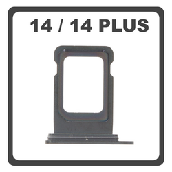 Original for iPhone 14, iPhone14 (A2882, A2649, A2881) / iPhone 14 Plus, iPhone 14+ (A2886, A2632, A2885) SIM Card Tray Black &Mu;&alpha;ύ&rho;&omicron; Pulled