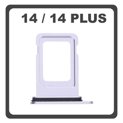 Original for iPhone 14, iPhone14 (A2882, A2649, A2881) / iPhone 14 Plus, iPhone 14+ (A2886, A2632, A2885) SIM Card Tray Purple &Mu;&omega;&beta; ​ Pulled