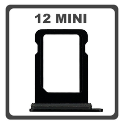 Original for Apple iPhone 12 Mini , iPhone12 Mini (A2399, A2176, A2398) SIM Card Tray Black &Mu;&alpha;ύ&rho;&omicron; Pulled