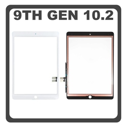 iPad 10.2 (2021), iPad 9th Gen (A2603, A2604) Touch Screen DIgitizer &Mu;&eta;&chi;&alpha;&nu;&iota;&sigma;&mu;ό&sigmaf; &Alpha;&phi;ή&sigmaf; &Tau;&zeta;ά&mu;&iota; + Adhesive Tape White Ά&sigma;&pi;&rho;&omicron; (Ref By Apple)