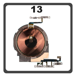 HQ OEM &Sigma;&upsilon;&mu;&beta;&alpha;&tau;ό &Mu;&epsilon; Apple iPhone 13, iPhone13 (A2633, A2482) Wireless Charging Coil + Volume Flex Cable + Switch Key (Premium A+)