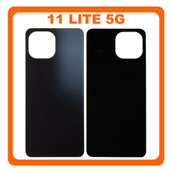 HQ OEM &Sigma;&upsilon;&mu;&beta;&alpha;&tau;ό &Mu;&epsilon; Xiaomi Mi 11 Lite 5G (M2101K9G, M2101K9C) Rear Back Battery Cover Truffle Black &Mu;&alpha;ύ&rho;&omicron; (Premium A+)