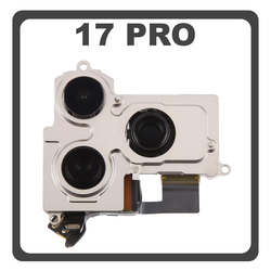&Gamma;&nu;ή&sigma;&iota;&alpha; Original For Apple iPhone 17 Pro (A3256, A3523) Main Rear Back Camera &Kappa;&epsilon;&nu;&tau;&rho;&iota;&kappa;ή &Kappa;ά&mu;&epsilon;&rho;&alpha; 48MP + 48MP + 48MP Pulled