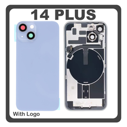 HQ OEM &Sigma;&upsilon;&mu;&beta;&alpha;&tau;ό &Mu;&epsilon; Apple iPhone 14 Plus, iPhone 14+ (A2886, A2632, A2885) Rear Back Battery Cover &Pi;ί&sigma;&omega; &Kappa;ά&lambda;&upsilon;&mu;&mu;&alpha; &Kappa;&alpha;&pi;ά&kappa;&iota; &Pi;&lambda;ά&tau;&eta; &Mu;&pi;&alpha;&tau;&alpha;&rho;ί&alpha;&sigmaf; + Metal Plate + Camera Lens &Tau;&zeta;&alpha;&mu;ά&kappa;&iota; &Kappa;ά&mu;&epsilon;&rho;&alpha;&sigmaf; + Magsafe + NFC Blue &Mu;&pi;&lambda;&epsilon; (Premium A+)