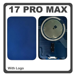 HQ OEM &Sigma;&upsilon;&mu;&beta;&alpha;&tau;ό &Mu;&epsilon; Apple 17 Pro Max (A3526, A3257) Rear Back Battery Cover &Pi;ί&sigma;&omega; &Kappa;ά&lambda;&upsilon;&mu;&mu;&alpha; &Kappa;&alpha;&pi;ά&kappa;&iota; &Pi;&lambda;ά&tau;&eta; &Mu;&pi;&alpha;&tau;&alpha;&rho;ί&alpha;&sigmaf; + Magnet &Mu;&alpha;&gamma;&nu;ή&tau;&eta;&sigmaf; Blue &Mu;&pi;&lambda;&epsilon; (Premium A+)