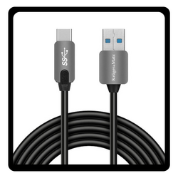 Kruger & Matz USB 3.0 Cable USB-C male - USB-A 10W 1m KM0348 Black Μαύρο