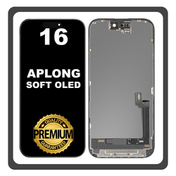 HQ OEM &Sigma;&upsilon;&mu;&beta;&alpha;&tau;ό &Mu;&epsilon; iPhone 16 (A3287, A3081) APLONG SOFT OLED LCD Display Screen Assembly &Omicron;&theta;ό&nu;&eta; + Touch Screen Digitizer &Mu;&eta;&chi;&alpha;&nu;&iota;&sigma;&mu;ό&sigmaf; &Alpha;&phi;ή&sigmaf; Black &Mu;&alpha;ύ&rho;&omicron; (Premium A+) (Lifetime Warranty &Gamma;&iota;&alpha; &Sigma;&upsilon;&nu;&epsilon;&rho;&gamma;&alpha;&tau;&epsilon;&sigmaf; B2B)