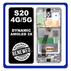 &Gamma;&nu;ή&sigma;&iota;&alpha; Original Samsung Galaxy S20 4G (SM-G980), S20 5G (SM-G981) Dynamic AMOLED 2X LCD Display Assembly Screen &Omicron;&theta;ό&nu;&eta; + Touch Screen Digitizer &Mu;&eta;&chi;&alpha;&nu;&iota;&sigma;&mu;ό&sigmaf; &Alpha;&phi;ή&sigmaf; + Frame Bezel &Pi;&lambda;&alpha;ί&sigma;&iota;&omicron; Cosmic Grey &Gamma;&kappa;&rho;&iota; GH82-31432A No Camera (Renewed)
