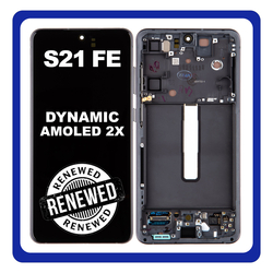 &Gamma;&nu;ή&sigma;&iota;&omicron; Original Samsung Galaxy S21 FE 5G 2021 (SM-G990F, SM-G990B/DS) Dynamic AMOLED LCD Display Screen Assembly &Omicron;&theta;ό&nu;&eta; + Touch Screen Digitizer &Mu;&eta;&chi;&alpha;&nu;&iota;&sigma;&mu;ό&sigmaf; &Alpha;&phi;ή&sigmaf; + Frame Bezel &Pi;&lambda;&alpha;ί&sigma;&iota;&omicron; &Sigma;&alpha;&sigma;ί Grey &Gamma;&kappa;&rho;&iota; GH82-26414A (Renewed)