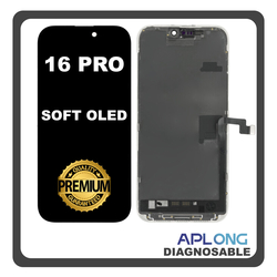 HQ OEM &Sigma;&upsilon;&mu;&beta;&alpha;&tau;ό &Mu;&epsilon; iPhone 16 Pro , iPhone16 Pro (A3293, A3083, A3292, A3294) APLONG SOFT OLED LCD Display Screen Assembly &Omicron;&theta;ό&nu;&eta; + Touch Screen Digitizer Diagnosable &Mu;&eta;&chi;&alpha;&nu;&iota;&sigma;&mu;ό&sigmaf; &Alpha;&phi;ή&sigmaf; Black &Mu;&alpha;ύ&rho;&omicron; (Premium A+) (Lifetime Warranty &Gamma;&iota;&alpha; &Sigma;&upsilon;&nu;&epsilon;&rho;&gamma;&alpha;&tau;&epsilon;&sigmaf; B2B)