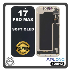 HQ OEM &Sigma;&upsilon;&mu;&beta;&alpha;&tau;ό &Mu;&epsilon; Apple iPhone 17 Pro Max, iPhone 17Pro Max (A3526, A3257) Aplong SOFT OLED Display Screen Assembly &Omicron;&theta;ό&nu;&eta; + Touch Screen Digitizer &Mu;&eta;&chi;&alpha;&nu;&iota;&sigma;&mu;ό&sigmaf; &Alpha;&phi;ή&sigmaf; With Removable IC 120Hz Black &Mu;&alpha;ύ&rho;&omicron; (Lifetime Warranty &Gamma;&iota;&alpha; &Sigma;&upsilon;&nu;&epsilon;&rho;&gamma;&alpha;&tau;&epsilon;&sigmaf; B2B)