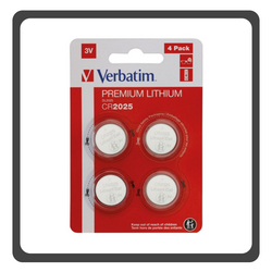 Verbatim CR2025 3V Premium Lithium Battery (Pack of 4) 023942495321