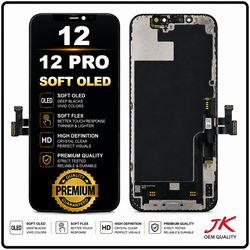 HQ OEM &Sigma;&upsilon;&mu;&beta;&alpha;&tau;ό &Mu;&epsilon; Apple iPhone 12(A2403, A2172) / iPhone 12 Pro (A2407, A2341) JK SOFT OLED LCD Display Screen Assembly &Omicron;&theta;ό&nu;&eta; + Touch Screen Digitizer &Mu;&eta;&chi;&alpha;&nu;&iota;&sigma;&mu;ό&sigmaf; &Alpha;&phi;ή&sigmaf; Black &Mu;&alpha;ύ&rho;&omicron; (Premium A+)