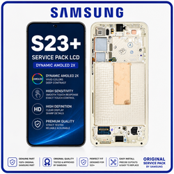 &Gamma;&nu;ή&sigma;&iota;&alpha; Original Samsung Galaxy S23+ 5G (SM-S916B, SM-S916B/DS) Dynamic AMOLED 2X LCD Display Screen Assembly &Omicron;&theta;ό&nu;&eta; + Touch Screen Digitizer &Mu;&eta;&chi;&alpha;&nu;&iota;&sigma;&mu;ό&sigmaf; &Alpha;&phi;ή&sigmaf; + Frame Bezel &Pi;&lambda;&alpha;ί&sigma;&iota;&omicron; &Sigma;&alpha;&sigma;ί Cream GH82-30476B GH82-30477B (Service Pack By Samsung)