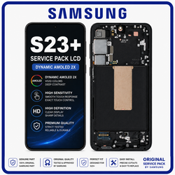 &Gamma;&nu;ή&sigma;&iota;&alpha; Original Samsung Galaxy S23+ 5G (SM-S916B, SM-S916B/DS) Dynamic AMOLED 2X LCD Display Screen Assembly &Omicron;&theta;ό&nu;&eta; + Touch Screen Digitizer &Mu;&eta;&chi;&alpha;&nu;&iota;&sigma;&mu;ό&sigmaf; &Alpha;&phi;ή&sigmaf; + Frame Bezel &Pi;&lambda;&alpha;ί&sigma;&iota;&omicron; &Sigma;&alpha;&sigma;ί Phantom Black &Mu;&alpha;ύ&rho;&omicron; GH82-30476A GH82-30477A (Service Pack By Samsung)