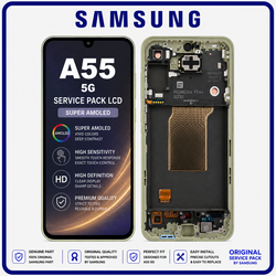 &Gamma;&nu;ή&sigma;&iota;&alpha; Original Samsung Galaxy A55 5G (SM-A556V, SM-A556B) Super AMOLED LCD Display Screen Assembly &Omicron;&theta;ό&nu;&eta; + Touch Screen Digitizer &Mu;&eta;&chi;&alpha;&nu;&iota;&sigma;&mu;ό&sigmaf; &Alpha;&phi;ή&sigmaf; + Frame Bezel &Pi;&lambda;&alpha;ί&sigma;&iota;&omicron; &Sigma;&alpha;&sigma;ί Lemon GH82-34305D (Service Pack By Samsung)