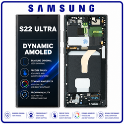 &Gamma;&nu;ή&sigma;&iota;&omicron; Original Samsung Galaxy S22 Ultra 5G, S22Ultra 5G (SM-S908B, SM-S908B/DS) Dynamic AMOLED LCD Display Screen Assembly &Omicron;&theta;ό&nu;&eta; + Touch Screen Digitizer &Mu;&eta;&chi;&alpha;&nu;&iota;&sigma;&mu;ό&sigmaf; &Alpha;&phi;ή&sigmaf; + Frame Bezel &Pi;&lambda;&alpha;ί&sigma;&iota;&omicron; &Sigma;&alpha;&sigma;ί Black &Mu;&alpha;ύ&rho;&omicron; GH82-27488A (Service Pack By Samsung)