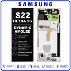 &Gamma;&nu;ή&sigma;&iota;&alpha; Original Samsung Galaxy S22 Ultra 5G (SM-S908B, SM-S908B/DS) Dynamic AMOLED LCD Display Screen Assembly &Omicron;&theta;ό&nu;&eta; + Touch Screen Digitizer &Mu;&eta;&chi;&alpha;&nu;&iota;&sigma;&mu;ό&sigmaf; &Alpha;&phi;ή&sigmaf; + Frame Bezel &Pi;&lambda;&alpha;ί&sigma;&iota;&omicron; &Sigma;&alpha;&sigma;ί White Ά&sigma;&pi;&rho;&omicron; GH82-27488C (Service Pack By Samsung)