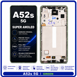 &Gamma;&nu;ή&sigma;&iota;&alpha; Original Samsung Galaxy A52s 5G (SM-A528B, SM-A528B/DS) Super AMOLED LCD Display Screen Assembly &Omicron;&theta;ό&nu;&eta; + Touch Screen Digitizer &Mu;&eta;&chi;&alpha;&nu;&iota;&sigma;&mu;ό&sigmaf; &Alpha;&phi;ή&sigmaf; + Frame Bezel &Pi;&lambda;&alpha;ί&sigma;&iota;&omicron; &Sigma;&alpha;&sigma;ί Awesome Mint Green &Pi;&rho;ά&sigma;&iota;&nu;&omicron; GH82-26861E (Service Pack By Samsung)
