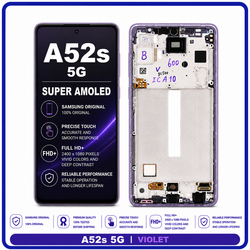 &Gamma;&nu;ή&sigma;&iota;&alpha; Original Samsung Galaxy A52s 5G (SM-A528B, SM-A528B/DS) Super AMOLED LCD Display Screen Assembly &Omicron;&theta;ό&nu;&eta; + Touch Screen Digitizer &Mu;&eta;&chi;&alpha;&nu;&iota;&sigma;&mu;ό&sigmaf; &Alpha;&phi;ή&sigmaf; + Frame Bezel &Pi;&lambda;&alpha;ί&sigma;&iota;&omicron; &Sigma;&alpha;&sigma;ί Violet &Beta;&iota;&omicron;&lambda;&epsilon;&tau;ή GH82-26861C (Service Pack By Samsung)