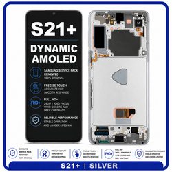 &Gamma;&nu;ή&sigma;&iota;&omicron; Original Samsung Galaxy S21+ 5G S21 Plus 5G 2021 (G996B, G996B/DS) Dynamic AMOLED LCD Display Screen Assembly &Omicron;&theta;ό&nu;&eta; + Touch Screen Digitizer &Mu;&eta;&chi;&alpha;&nu;&iota;&sigma;&mu;ό&sigmaf; &Alpha;&phi;ή&sigmaf; + Frame Bezel &Pi;&lambda;&alpha;ί&sigma;&iota;&omicron; &Sigma;&alpha;&sigma;ί No Camera Phantom Silver GH82-24554C (Renewed)