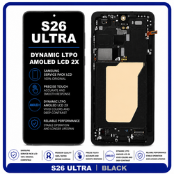 Original Samsung Galaxy S26 Ultra (SM-S948B, SM-S948B/DS) Dynamic LTPO AMOLED 2X LCD + Touch Screen Digitizer + Frame Black GH82-38877A