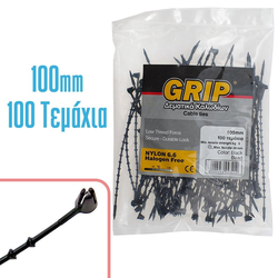 Grip Δεματικό Ασφαλείας 100mm Μαύρο 100τμχ