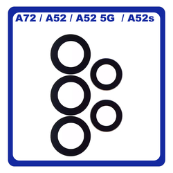HQ OEM Samsung Galaxy A52 (SM-A525), A52 5G (SM-A526), A72 (SM-A725), A52s (SM-A528) Rear Back Camera Glass Lens Set With Adhesive, &Sigma;&epsilon;&tau; &Pi;ί&sigma;&omega; &Tau;&zeta;&alpha;&mu;ά&kappa;&iota;&alpha; &Kappa;ά&mu;&epsilon;&rho;&alpha;&sigmaf; (Premium A+)