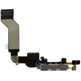 OEM Iphone 4s Dock Charge Connector flex and Headphone Jack Black Καλωδιοταινία φόρτισης