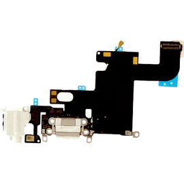 HQ OEM Iphone 6, Iphone6, 6g (A1549, A1586, A1589, A1522, A1524, A1593, iPhone7,2) Dock Charge Connector flex and Headphone Jack Καλωδιοταινία φόρτισης & Υποδοχή Ακουστικών White Άσπρο (Grade AAA+++)