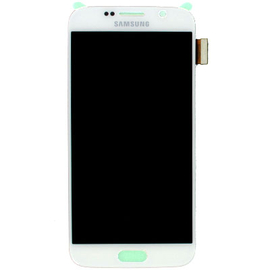 Γνήσια Original Samsung Galaxy S6 SM-G920F G920 LCD Οθόνη + Touch Screen Μηχανισμό Αφής GH97-17260B White