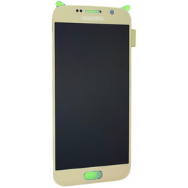 Γνήσια Original Original Samsung Galaxy S6 SM-G920F G920 LCD Οθόνη + Touch Screen Μηχανισμό Αφής GH97-17260C Gold
