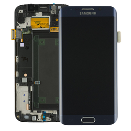 Γνήσια Original Samsung Galaxy S6 edge G925F G925 Οθόνη LCD Display Screen + Touch Screen DIgitizer Μηχανισμός Αφής + Πλαίσιο Frame Black GH97-17162A