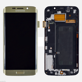 Γνήσια Original Samsung Galaxy S6 edge G925F G925 Οθόνη LCD Display Screen + Touch Screen DIgitizer Μηχανισμός Αφής + Πλαίσιο Frame Gold GH97-17162C