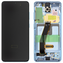 &Gamma;&nu;ή&sigma;&iota;&alpha; Original Samsung Galaxy S20 5G (SM-G981, SM-G981F), Samsung Galaxy S20 4G (SM-G980, SM-G980F) Dynamic AMOLED &Omicron;&theta;ό&nu;&eta; LCD Display Screen + Touch Screen DIgitizer &Mu;&eta;&chi;&alpha;&nu;&iota;&sigma;&mu;ό&sigmaf; &Alpha;&phi;ή&sigmaf; + Frame &Pi;&lambda;&alpha;ί&sigma;&iota;&omicron; GH82-22123D GH82-22131D Cloud Blue (Service Pack)