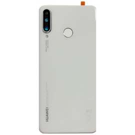 Γνήσιο Original Huawei P30 Lite (MAR-L21) Back Rear Battery Cover Καπάκι Κάλυμμα Μπαταρίας + Fingerprint sensor Αισθητήρας Δακτυλικού αποτυπώματος 02352RQB White Λευκό