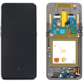 Γνήσια Original Samsung Galaxy A80 (SM-A805F) Super AMOLED Plus Οθόνη LCD Display Screen + Touch Screen DIgitizer Μηχανισμός Αφής + Frame Πλαίσιο GH82-20348A Black (Service Pack)