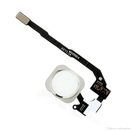 HQ OEM iPhone 5S & SE Κεντρικό Κουμπί Home Button + Flex Cable White Silver