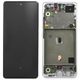 Γνήσια Original Samsung Galaxy A51 5G 2020 (SM-A516F) Super AMOLED Οθόνη LCD Display Screen + Touch Screen DIgitizer Μηχανισμός Αφής White (Service Pack By Samsung) GH82-23100B