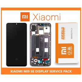 Γνήσιο Original Xiaomi Mi 9 SE, Mi9 SE (M1903F2G) Amoled LCD Display Assembly Screen Οθόνη + Touch Screen Digitizer Μηχανισμός Αφής + Frame Bezel Πλαίσιο Σασί Black Μαύρο 5606101010B6 (Service Pack By Xiaomi)