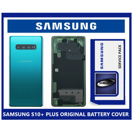 Γνήσιο Original Samsung Galaxy S10 Plus SM-G975F Rear Back Battery Cover Καπάκι Μπαταρίας + Camera Lens Τζαμάκι Κάμερας Green (Service Pack By Samsung) GH82-18406E