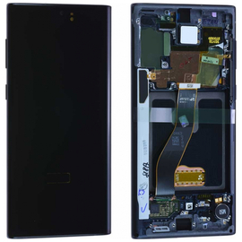 Γνήσια Original Samsung Galaxy Note 10 SM-N970F N970 Οθόνη LCD Display Screen + Touch Screen DIgitizer Μηχανισμός Αφής + Frame Πλαίσιο Black GH82-20818A GH82-20817A  Service Pack