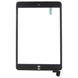 HQ OEM for iPad mini 1 / 2, Mini1, Mini2 Touch Screen DIgitizer Μηχανισμός Αφής Τζάμι Original Quality AAA Including IC + Home Button Flex (Without Plastic Button) Black (Grade AAA+++)
