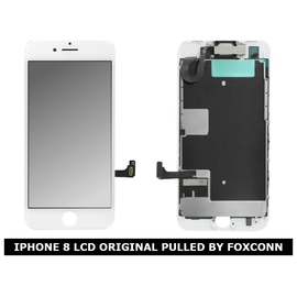 Γνήσια Original Iphone 8, Iphone8 (A1905, A1863, A1906)​ Lcd Display Οθόνη + Digitizer Touch Screen Οθόνη Αφής White + Small Parts Μικρά εξαρτήματα (Pulled By foxconn)