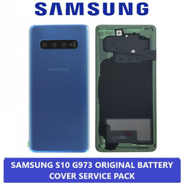 Γνήσιο Original Samsung Galaxy S10 SM-G973F BACK REAR BATTERY COVER ΚΑΠΑΚΙ ΚΑΛΥΜΜΑ ΜΠΑΤΑΡΙΑΣ + CAMERA LENS ΤΖΑΜΑΚΙ ΚΑΜΕΡΑΣ Blue GH82-18378C (Service Pack By Samsung)